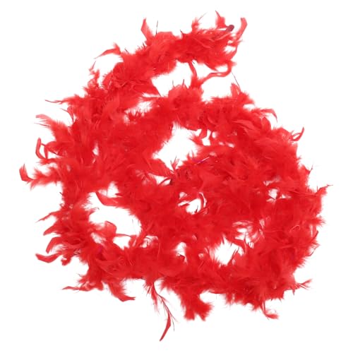 JEWEDECO Partyboa für Damen Plüsch-Boa-Streifen Putenboa Boas verkleiden DIY-Boa Halloween Party Halloween Dekoration Charm Hochzeitsdeko Party-Kostüm-Boa-Zubehör Hochzeitszubehör Feder rot von JEWEDECO