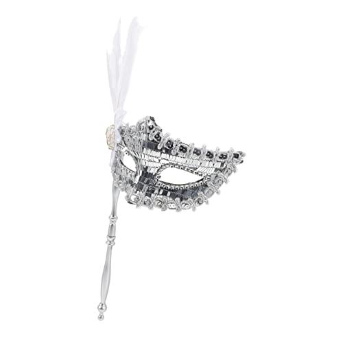 JEWEDECO Performance- -requisite Masken Glückselige Maskerade Maskerade Weiße Maskerademaske Outfits Goldene Maskerademaske Festival Voller Karneval Maske Zirkus Plastik Silver von JEWEDECO