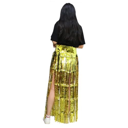 JEWEDECO Regenvorhangbekleidung party sachen party supplies partydekoration Hawaii-Party Hawaiischer Grasrock hawaiianisches Outfit Performance-Kostüm Cosplay-Nieselregen-Kleidung Golden von JEWEDECO