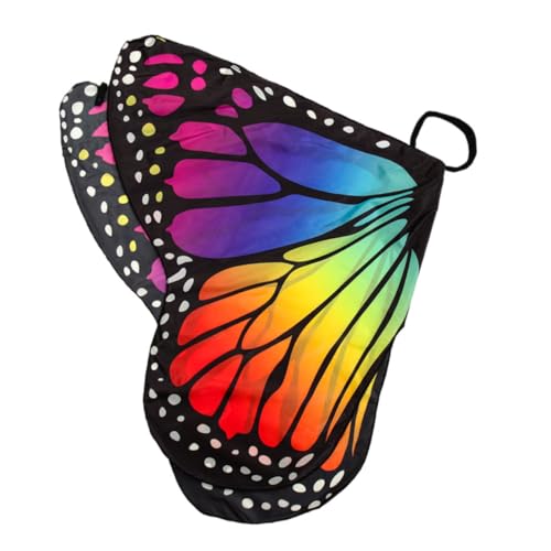 JEWEDECO Schmetterling Flügel Kostüm Damen Schmetterlingsflügel Umhang Für Halloween Kostü Dekoratives Cape Für Tanz Und Cosplay Erwachsenen Schmetterlingsflügel Leuchtenden Farben von JEWEDECO