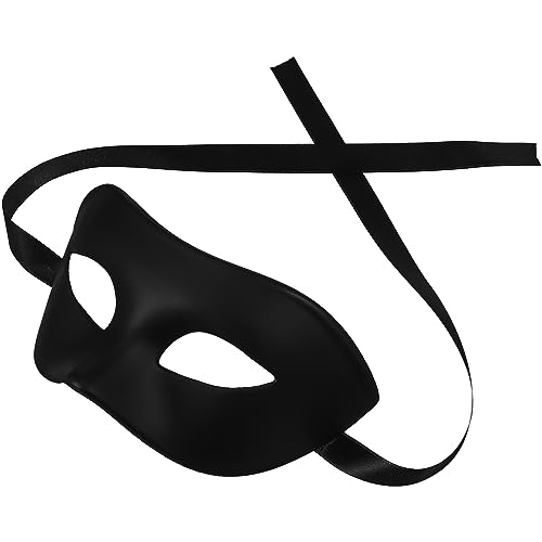 JEWEDECO Schwarze Halbmaske Für Halloween Und Karneval Kreative Verkleidung Maske Für Erwachsene Dekorative Maske Mit Elastischem Band Für Maskenball Und Kostümparty von JEWEDECO