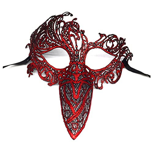 JEWEDECO Spitzenschnabel Maskerade Maske Für Halloween Phönix Vogel Augenmaske Elegantes Partyzubehör Und Für Kostümpartys Und Festivals Einzigartige Deko Maske Aus Feiner von JEWEDECO