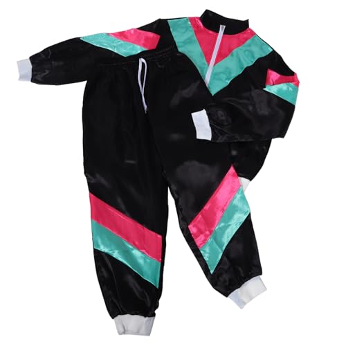 JEWEDECO Unisex Disco Tanzkostüm Hip Hop Performance Outfit Trainingsanzug Im Retro Stil Drei Farben Für Partys Wettbewerbe Und Themenveranstaltungen von JEWEDECO