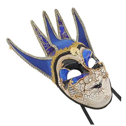 JEWEDECO Venezianische Maske Sensenmann Dekorationen Reisetrichter Verkaufsstand Liner masquerade mundschutzmasken Masken-Kunsthandwerk Maske für draußen Halloween-Party- Plastik Blue von JEWEDECO