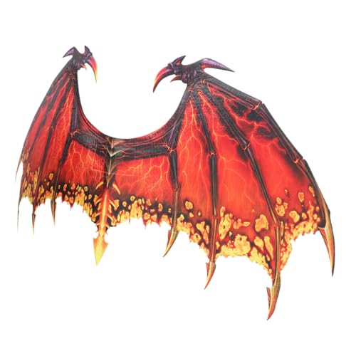 JEWEDECO kreative fliegende flügel Halloween-Dinosaurier-Drachenkostüm bewegliche Drachenflügel Flügel erwachsen halloween costume halloween kleidung Cosplay-Flügel Flügel Kostüm rot von JEWEDECO