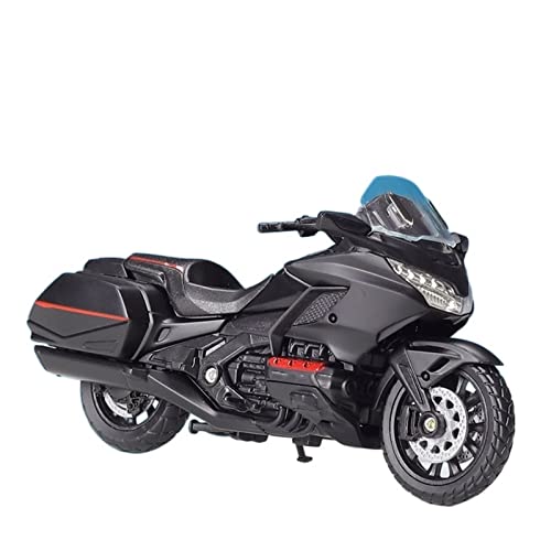 JEWOSS Für Honda 2020 Gold Wing 1:18 Praktikabel Stoßdämpfer Motorrad Sammlermodell Spielzeugauto Für Geschenke Motorrad-Modelle(Gold Wing Black) von JEWOSS