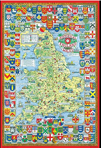 Historische Karte von England und Wales, 1000 Teile Puzzle, 690 mm x 480 mm (jg) von JG