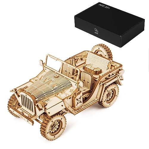 3D-Puzzle aus Holz, Schlachtfeld-Jeep für Jugendliche und Erwachsene, Fahrzeugmodell zum Selbstaufbau, Holzbausatz, kreatives Bastelgeschenk für Geburtstag und Weihnachten – mehr als 369 Teile von JGDLBXJY