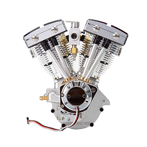 JGDLBXJY Modellbausatz, FG-VT15 15cc Mini OHV V-Twin Viertakt-Luftkühlungs-Benzin-Verbrennungsmotormodell für Motorrad, Spielzeugbausatz für den Unterricht in Physik und Wissenschaft von JGDLBXJY