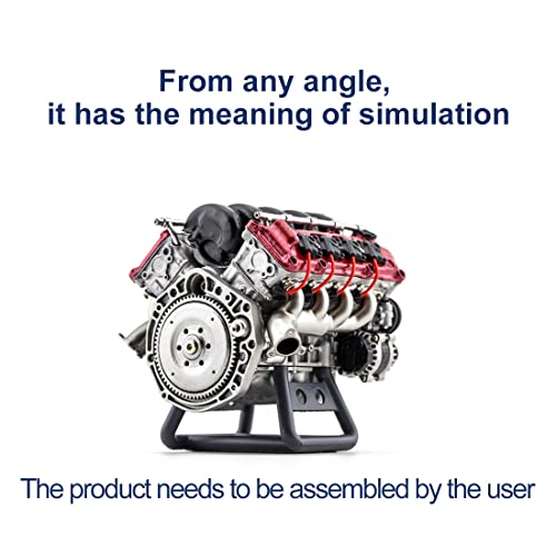 JGDLBXJY V8-Modell, Simulation dynamisches Verbrennungsmodell, Lernspielzeug, Geschenke, Modellbausatz für AX90104 SCX10Ⅱ Capra VS4-10 Pro/Ultra-Modellauto – KIT-Version von JGDLBXJY