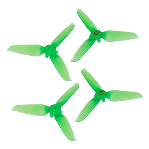 JGHFReW 4-teiliges Schnellspann-Propeller-Set Kompatibel mit FPV-Drohne, kompatibel mit Zubehör zur Geräuschreduzierung mit DREI Blättern(2pairs Color Green) von JGHFReW