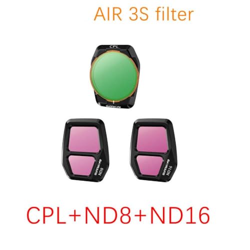 JGHFReW ND-Filter-Kit Kompatibel mit Air 3S-kompatibles optisches Glas MCUV ND8 ND16 ND32 ND64 CPL-Zubehör(CPL ND8 ND16) von JGHFReW