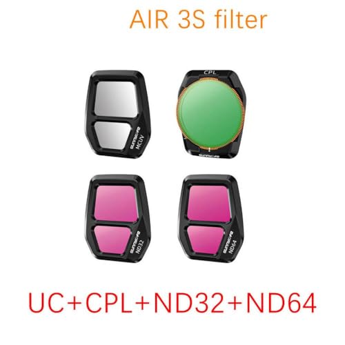 JGHFReW ND-Filter-Kit Kompatibel mit Air 3S-kompatibles optisches Glas MCUV ND8 ND16 ND32 ND64 CPL-Zubehör(UV CPL ND32 ND64) von JGHFReW