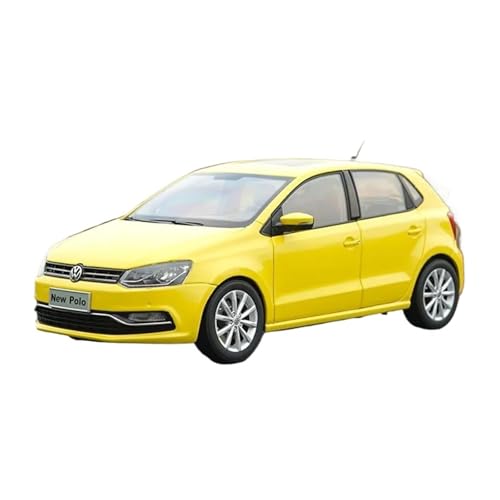 JHEONC Druckguss Simulation Modell 1:18 Für Polo 2016 Legierung Auto Modell Diecast Metall Simulation Klassische Erwachsene Ornamente Sammlung Display Hobby Ornament Display(Yellow) von JHEONC