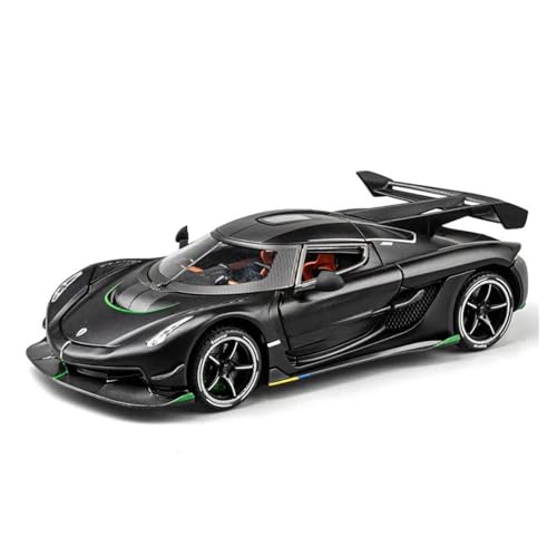 JHEONC Druckguss Simulation Modell 1:24 Für Jesko Sport Legierung Auto Modell Simulation Rad Zurückziehen Supercar 4 Türen Geöffnet Klassische Display Hobby Ornament Display(Black) von JHEONC