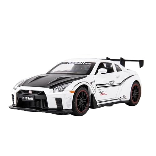 JHEONC Druckguss Simulation Modell 1:32 Für GTR R35 Racing Legierung Auto Modell Diecast Simulation Mit Sound Und Licht Klassische Sammlung Display Hobby Ornament Display(White) von JHEONC