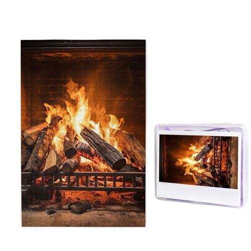 Burning Firewood Large Fireplace Jigsaw Puzzles 1000 Pieces Wooden Puzzle Personalized Photo Puzzle for Adults Picture Puzzle Custom Puzzle Wedding Puzzle for Birthday Valentines Day Anniversary von JHLMN