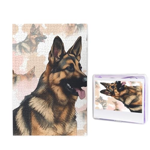 Deutscher Schäferhund Hundeliebhaber Puzzle 1000 Teile Holzpuzzle Personalisiertes Fotopuzzle für Erwachsene Bilderpuzzle Benutzerdefiniertes Puzzle Hochzeitspuzzle für Geburtstag Valentinstag von JHLMN