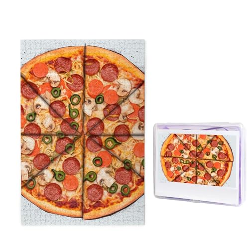 I Love Pizza Puzzle 1000 Teile Holzpuzzle Personalisiertes Fotopuzzle für Erwachsene Bilderpuzzle Benutzerdefiniertes Puzzle Hochzeitspuzzle für Geburtstag Valentinstag Jahrestag von JHLMN