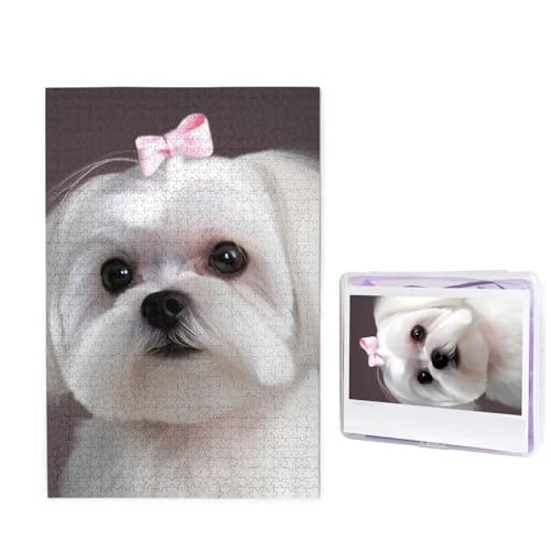 Lovely Malteser Dog Jigsaw Puzzles 1000 Pieces Wooden Puzzle Personalized Photo Puzzle for Adults Picture Puzzle Custom Puzzle Wedding Puzzle for Birthday Valentines Day Anniversary von JHLMN