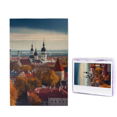 Tallinn Estland Cityscape Jigsaw Puzzles 1000 Teile Holzpuzzle Personalisiertes Fotopuzzle für Erwachsene Bilderpuzzle Benutzerdefiniertes Puzzle Hochzeitspuzzle für Geburtstag Valentinstag Jahrestag von JHLMN