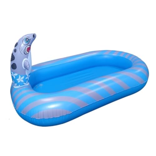 Aufblasbares Schwimmbad Aufblasbarer Dinosaurier-Brunnen Im Freien, Delfin-Sprinkler, Spielmatte, Kinder-Wasserspielzeug, Frosch-Schwimmbad, Hai-Pool Schwimmbad Kinder(Blue) von JHMYOB