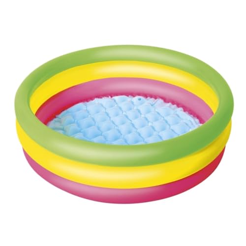 Aufblasbares Schwimmbad Aufblasbares Schwimmbad, Regenbogenfarbenes Planschbecken, Dreischichtiges Schwimmwellenbecken, Aufblasbares Schwimmbecken Schwimmbad Kinder von JHMYOB