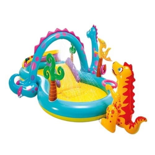 Aufblasbares Schwimmbad Aufblasbares Schwimmbad Dinosaurier Achtstellige Wasserrutsche Aufblasbares Pool Planschbecken Familienschwimmbad Schwimmbad Kinder von JHMYOB