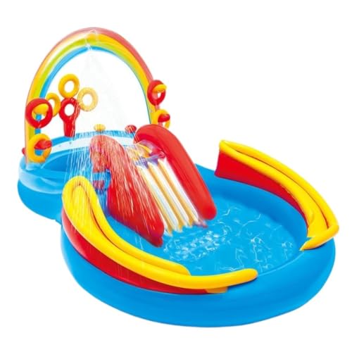 Aufblasbares Schwimmbad Aufblasbares Schwimmbecken, Figur Acht, Regenbogenrutsche, Park-Spray-Pool, Familie, Aufblasbare Schwimmbecken-Badewanne Schwimmbad Kinder von JHMYOB