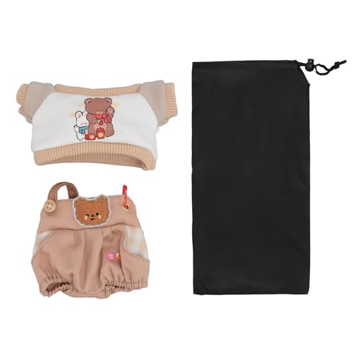 JHS-TECH Reborn-Puppen-Babykleidung, 8-Zoll-Babypuppen-Zubehör mit niedlichem Fuchsmuster, neugeborenes Spielzeug-Jungen- und Mädchen-Kleidung-Outfit für Baby-passende Kleidung (Aprikose) von JHS-TECH