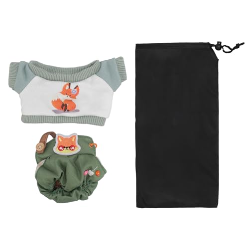 JHS-TECH Reborn-Puppen-Babykleidung, 8-Zoll-Babypuppen-Zubehör mit niedlichem Fuchsmuster, neugeborenes Spielzeug-Jungen- und Mädchen-Kleidung-Outfit für Baby-passende Kleidung (Grün) von JHS-TECH