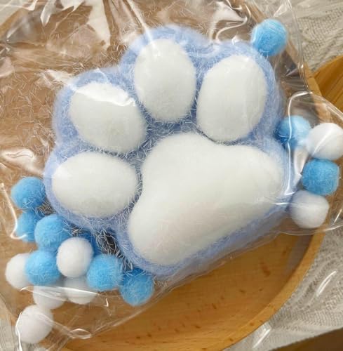 JIABAOZ Cat Paw Squishy Big, Cat Squishy Quetschspielzeug, Riesiges Squishy-Spielzeug zum Stressabbau, Entspannungsspielzeug Katzenpfoten-Quetschbälle (Blue) von JIABAOZ