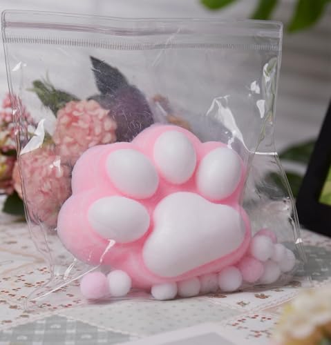 JIABAOZ Cat Paw Squishy Big, Cat Squishy Quetschspielzeug, Riesiges Squishy-Spielzeug zum Stressabbau, Entspannungsspielzeug Katzenpfoten-Quetschbälle (Pink) von JIABAOZ