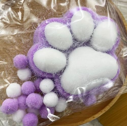 JIABAOZ Cat Paw Squishy Big, Cat Squishy Quetschspielzeug, Riesiges Squishy-Spielzeug zum Stressabbau, Entspannungsspielzeug Katzenpfoten-Quetschbälle (Purple) von JIABAOZ