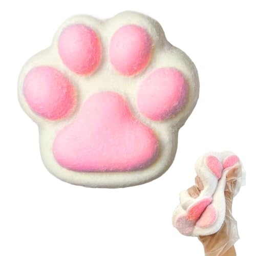 JIABAOZ Cat Paw Squishy Big, Cat Squishy Quetschspielzeug, Riesiges Squishy-Spielzeug zum Stressabbau, Entspannungsspielzeug Katzenpfoten-Quetschbälle (White) von JIABAOZ