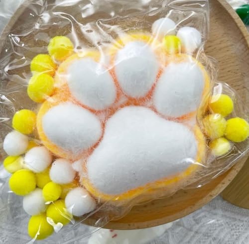 JIABAOZ Cat Paw Squishy Big, Cat Squishy Quetschspielzeug, Riesiges Squishy-Spielzeug zum Stressabbau, Entspannungsspielzeug Katzenpfoten-Quetschbälle (Yellow) von JIABAOZ