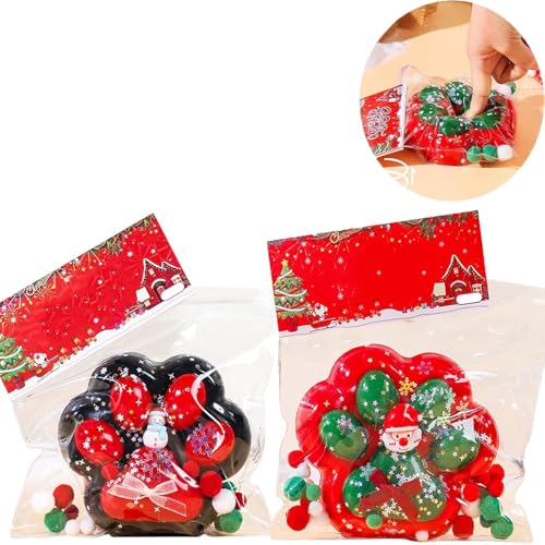 JIABAOZ Christmas Big Cat Paw Squishy, Squishy Katzenpfote Groß, Cat Paw Squeeze Toy, Handgefertigtes Weiches und Süßes Kawaii Katzenpfoten Quetschspielzeug (A+B) von JIABAOZ