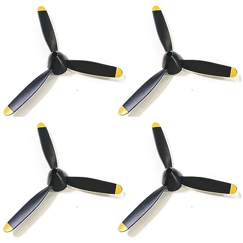 JIAFANRC Propeller Komplettset 3 Klingen P7611204 für Volantex RC Flugzeug 761-12 Spitefire 400 mm, 4 Sets von JIAFANRC