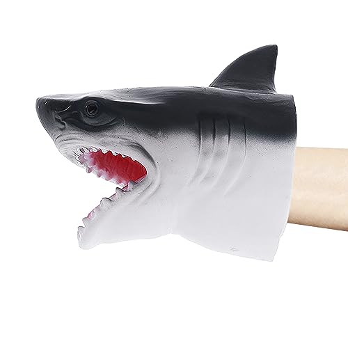 JIAHG 7 Zoll Realistische Hai Handpuppe Tierhandpuppen Hand Shark Spielzeug Kinder Spaß Spielzeug Handpuppe Spielzeug Realistischer Haikopf für Kinder Geschenk von JIAHG