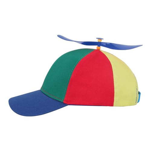 Bunte Propellermütze, Helikopter Cap, Hubschraubermütze Jungen, Hubschrauber Kappe, Propeller Mütze Mädchen,Baseballmütze mit Propeller,Baseball Cap für Kinder, Party Cap (Blau) von JIAHG