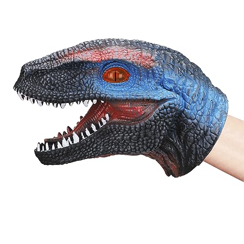 Dinosaurier Handpuppen Dinosaurier Spielzeug Realistische Dinosaurierkopf Handpuppen Weicher Tierkopf Puppe Tierfigur Spielzeug Dinosaurier Fingerpuppen für Kinder von JIAHG