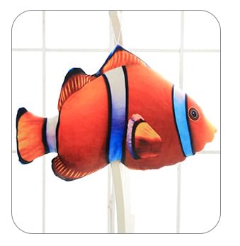 JIAHG Fisch Plüsch Umarmungskissen 3D Simulation tropisches Fischkissen Niedlich Stofftier Plüschtier Dekokissen Weich Plüschkissen Schlafkissen Wurfkissen Kuscheltier Spielzeug Kinder (Rot.55cm) von JIAHG