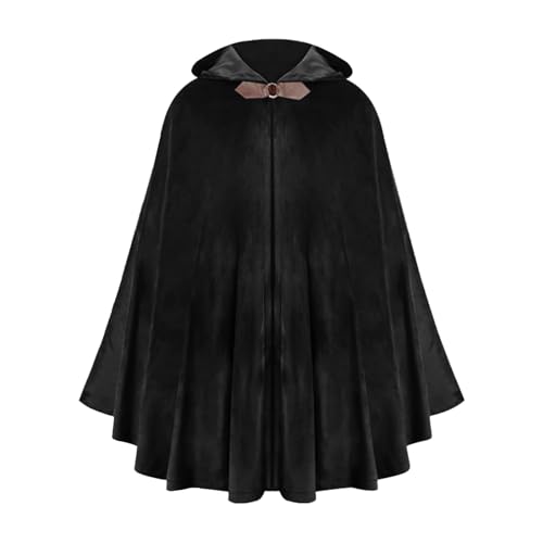 JIAHG Halloween Mittelalter Kapuzenumhang Vampir Samt Umhang Lange Vintage Robe Ritter für Herren Cosplay Kostüm Requisiten von JIAHG