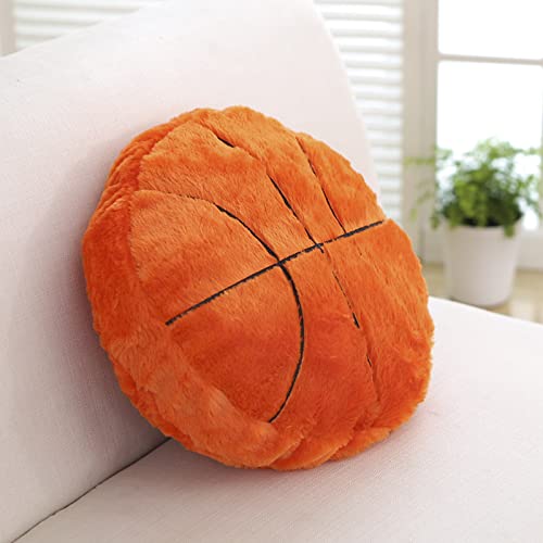 JIAHG Basketball Plüschkissen 45 * 45cm weiche Basketball Sitzkissen Stuhlkissen Plüsch Basketball Spielzeug Sport-Wurfkissen Sport-Themenkissen für Kinder und Fußballliebhaber von JIAHG