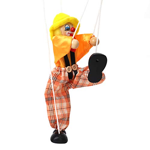 JIAHG Pull String Puppet Clown Marionette Puppe Spielzeug Vintage Holz Hand Marionette Spielzeug Holz Marionette Kinder für Geburtstagsgeschenk Weihnachten Halloween von JIAHG