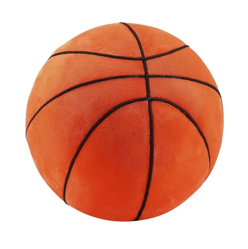 JIAHG Plüsch Basketball, weiche Basketball Stuhlkissen, 22cm Plüsch Basketball Spielzeug, 3D-Ballförmiges Wurfkissen, Sport-Themenkissen für Kinderzimmer Dekoration, Geschenk für Kinder von JIAHG