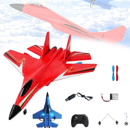 2025 New Gravity Gliders Airplane, Gravityglider, Gravity Gliders Airplane with Lights, 2.4 GHZ 2 Channels Remote Control Glider RC Planes, for New Year Gifts (Style A Red) von JIALING