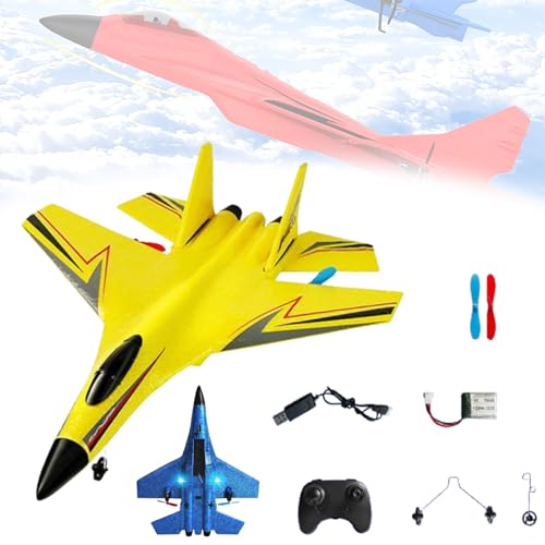 2025 New Gravity Gliders Airplane, Gravityglider, Gravity Gliders Airplane with Lights, 2.4 GHZ 2 Channels Remote Control Glider RC Planes, for New Year Gifts (Style A Yellow) von JIALING