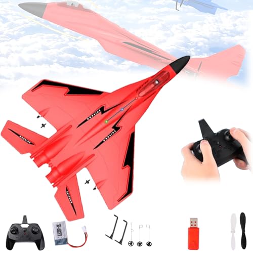 2025 New Gravity Gliders Airplane, Gravityglider, Gravity Gliders Airplane with Lights, 2.4 GHZ 2 Channels Remote Control Glider RC Planes, for New Year Gifts (Style B Red) von JIALING