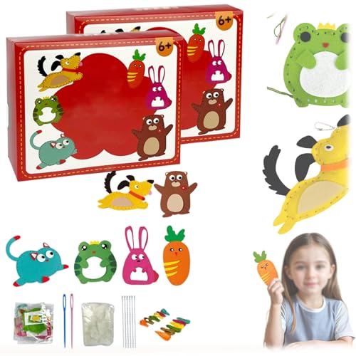 JIALING DIY Doll Sewing Toys, 2025 New Children's DIY Handcraft Sewing Fun Kit, Doll Sewing Kit for Kids, Handmade Kids Sewing Crafts DIY Kits for Beginner Kids Play and Learn Sewing Fun (2Set) von JIALING